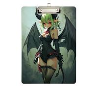 Sexy Little Devil Anime Girl Tooth clipboard Hard Board for Classroom Supplies for Teachers Elementary Size 9 x 12 Silver