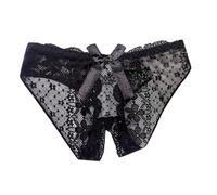 Sexy Low Waist Underwear for Women Thongs Crotchless Tangas Soft Panties Stretch Lace Cheeky Underpants Briefs Cute Tummy Control Breathable Funny Butt Lifting Comfor Black