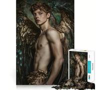 Sexy Man - Angelic Figure with Peacock Wings Jigsaw Puzzle for Adults 1000 Pieces Smart Reason Toy Group Joy Smooth Edge Fine Art Piece 38x26cm