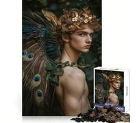 Sexy Man - Peacock Angel Portrait Jigsaw Puzzles 1000 Pieces for Adults Boost Recall Relax Mind Accurate Edge Santa Wish List 38x52cm