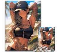 Sexy Manga Girl Puzzles 1000 Pieces for Adults Paper Jigsaw Puzzles Challenging DIY Brain Teaser Perfect Family Game Or Decorative Gift 1000 PCS(38x26cm)