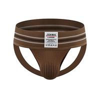 Sexy Men Jock Strap Athletic Jock Strap Supporter Thongs and G Strings Wide Belt Sexy Underwear Brief 7 Colors M-XXL (XXL, brown261)