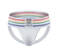 Sexy Men Jock Strap Athletic Jock Strap Supporter Thongs and G Strings Wide Belt Sexy Underwear Brief 7 Colors M-XXL (M, white261)