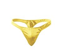 Sexy Men's G-Strings Thong Underwear Low Waist Jockstrap Panties Bikini Briefs Silky Touch G-String T-Back Thongs Sex Love Underwear Gift for Boyfriend Husband Yellow