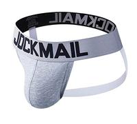 Sexy Mens Jock Straps Underwear Cotton Sexy Jocks Bikini G-Strings Men Thongs Male Briefs Gay Underwear Thongs 6 Colors (M, Grey)