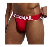 Sexy Mens Jock Straps Underwear Cotton Sexy Jocks Bikini G-Strings Men Thongs Male Briefs Gay Underwear Thongs 6 Colors (XL, Red)