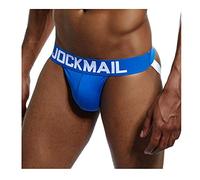 Sexy Mens Jock Straps Underwear Cotton Sexy Jocks Bikini G-Strings Men Thongs Male Briefs Gay Underwear Thongs 6 Colors (M, Blue)