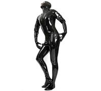 Sexy Men's Latex Costume Chastity Bodysuit Stage Erotic Patent Leather Lingerie Costume with Condom Fetish Bondage Slave Sm Full Body Bodysuit Bodysuit Sex Toy(L)