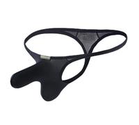 Sexy Mens Penis Low Waist Underwear Male Cool Ice Silk Sexy Elephant Nose Big Pouch Thongs Panties Gay Men Underwear Navy