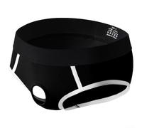 Sexy Men's Underwear Cotton Briefs Featuring Front O-For Ring Support Pouch, Breathable Solid Colour Trunk Shorts, Comfortable Spandex Material for Daily Use in(M Black)