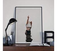 Sexy Middle Finger Feminist Canvas Painting Minimalist Wall Art Swearing Gift Vintage Wall Art Pictures Modern Living Room Decor 40x60cm(15.7"x23.6") Frameless