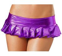 Sexy Mini Skirt For Women Faux Leather Skirt Bikini Low Waist Shiny Ruffle Pleated Micro Ladies Lingerie Wet Look Short Casual Tennis 6 Layered Party Clubwear