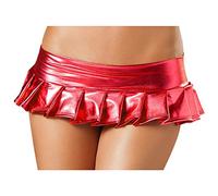Sexy Mini Skirt for Women Faux Leather Skirt Bikini Low Waist Skirt Shiny Ruffle Pleated Micro Skirt Ladies Lingerie Skirt Wet Look Short Skirt Casual Tennis Skirt 7 Layered Skirt Party Clubwear