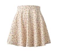 Sexy Mini Skirt Short Women Short High Waist Skirt Retro Grid A-line Skirt Women Spring Summer Women's Pleated Skirt Clubwear Floral Skirt, A Khaki, XXL