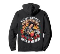 Sexy Motorcycle Women Rider Biker Babe Wife Only Live Once Pullover Hoodie