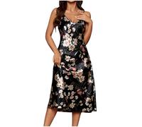 Sexy Nightgowns for Women Soft Ice Silk Longline Nightdress Loungewear Satin Solid Color Chemise Lingerie Silky Spaghetti Straps Sleepwear Comfy Elegant Sleep Dress Dressing Gown Nightwear