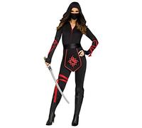 Sexy Ninja Warrior Women's Fancy Dress Costume Medium Black