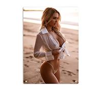 Sexy Nude Girl Hot Model Bikini Thong Butt Blonde Sign Poster For Home Office Bedroom Outdoors Cafes Pub Wall Decor Plaque Signch Wall Decor Poster Metal Sign 8X12 Inches
