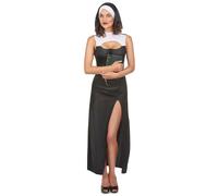 Sexy nun costume with slit dress for women