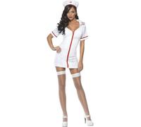 Sexy Nurse + Stethoscope Ladies Fancy Dress ER Doctor Uniform Adults Costume