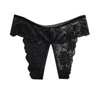 Sexy Open Crotch Women's Panties Low Waisted Lace Triangle Underwear Seductive Plus Size Flirtatious Design Comfortable Breathable Soft
