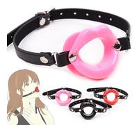 Sexy Open Mounth Gag, Silicone Lips Ball Gag for Bed Sex Play, O Ring BDSM Gag Sex Bondage Gags & Muzzles, Mouth Sex Toy Gag Sex Accessories for Adults Couples Oral (Pink)