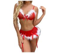 Sexy Outfit Bodystocking Fishnet Bodysuit Red Underwear Women Set Lace Santa Costume Babydoll Halloween Christmas Carnival Of the Damn Fancy Dress Sets Lingerie