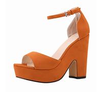 Sexy outfit Women's Slingback High Heels Closed Toe Ankle Strap Pumps Chunky Sandals Prom Party Shoes for Wedding Office Dress Pumps
