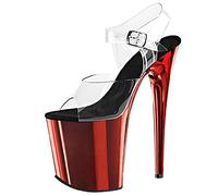 Sexy outfit Women's Stiletto High Heels Platform Party Sandals Peep Toe Ankel Strap Sandal 7.8Inch Heel Shoes for Wedding Dress Clear Pump Sandals