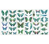 Sexy Peacock Feather Green Butterfly Tattoo Sticker Stage Performance Makeup Face Sticker Clavicle Tattoo Sticker120*76mm