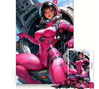Sexy Pink Astronaut Girl 1000 Piece Jigsaw Puzzles for Teenagers Jigsaw Solid Logic Toy Calm Fun Precision Cut Santa Wish Item 38x52cm