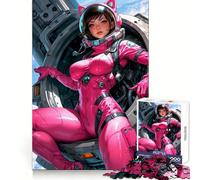 Sexy Pink Astronaut Girl 1000 Pieces Jigsaws Adults Puzzles Mind Exercise Toy Shared Fun Precision Cut Art Display 50x75cm