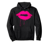 Sexy Pink Hot Lips T Shirt: Neon 80s Lipstick Kiss Party Tee Pullover Hoodie