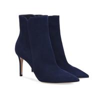 Sexy Pointed Toe High Heel Ankle Boots for Women, Stylish Side Zipper Stiletto Short Booties Classic Comfy Dress Boots for Fall Winter Work Party Booties,Dark Blue,4 UK