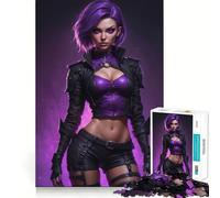 Sexy Purple Rogue Girl 1000 Piece Jigsaw Puzzles for Adults Memory Boost Family Joy Pattern Assembly Santa Wish Pick 38x52cm
