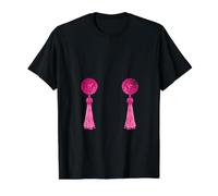 Sexy Retro Burlesque Pink Stripper Tassel Pasties Bachelor Value Graphic T-Shirt, Men, Black, L