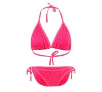 Sexy Rhinestone Bikini Set for Women Two Piece Swimwear Side Tie Triangle Thong Halter Bra Top Glitter Swimsuit Shiny Bathing Suit Light Pink