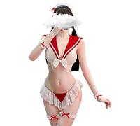 Sexy Sailor Lapel mesh See-Through lace Bikini Student Uniform Seduction Dress Sexy Lingerie Role Play
