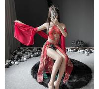 Sexy sexy flying Hanfu Dunhuang uniform belly pocket temptation Guochao ancient cheongsam passion pure desire suit