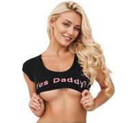 Sexy Short Sleeve Crop Top Summer Casual Cami Shirt Solid Scoop Neck Slimming T-Shirt Basic Tank Vest Tops Tees Going out Party Clubwear (UK, Alpha, One Size, Regular, Regular, Slim Girls, Black)