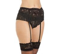 Sexy Silky Black Red or White Wide Lace Suspender Belt Small Medium Large Extra Large FREE DELIVERY SAME DAY DISPATCH ON ORDERS PLACED BEFORE 2PM! (Extra Large, Black)