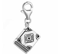 Sexy Sparkles Clip On Fairy Tale Book Charm Dangle Pendant For Jewelry With Lobster Clasp