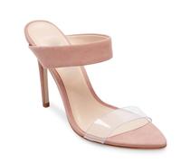 Sexy Stiletto Mules for Women, Clear Strap Open Toe High Heeled Slides Sandals, Backless Slip On High Heels Slippers for Daily Party Dress