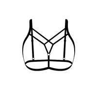 Sexy Strappy Harness Bras Adjustable Halter Belt Crop Top Bralet Cupless Cage Bra Plus Size Breast Harness for Ladies Festival Club Party Wear Black for Valentine's Day New Year Gift