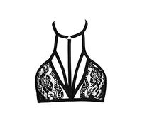 Sexy Strappy Harness for Ladies Adjustable Halter Belt Crop Top Bralet Cupless Cage Bra Plus Size Breast Harness for Festival Club Party Wear Black Role-Play New Year Valentine's Day
