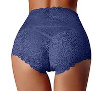 Sexy Stretch Panties for Women Plus Size Cotton Tangas Soft Underwear Breathable Cutout Butt Lifting Bikini Panties Lace High Waist Thongs Tummy Control Briefs Comfor Hipsters Cheeky Navy