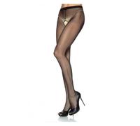 Leg Avenue 1905 - Translucent nylon open crotch tights, one size fits all (EUR 36-40), women's lingerie lingerie