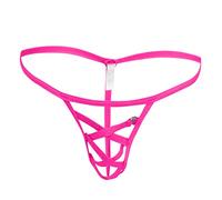 Sexy Underwear Men's Slow Sexy Waist Ice Male G Strings Men's Silk Micro Green Lingerie Set, Hot Pink, One Size