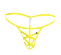 Sexy Underwear Men's Slow Sexy Waist Ice Male G Strings Men's Silk Micro Green Lingerie Set, yellow, One Size