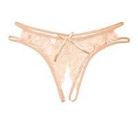 Sexy Underwear Open Low Waist Underpants Crotch Briefs Women's Lace Women's For Women Cotton Full Brief High Rise For Women (Beige, One Size)
